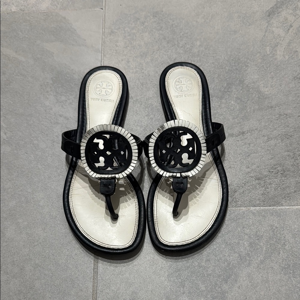 Tory Burch Black and White Women's Sandals